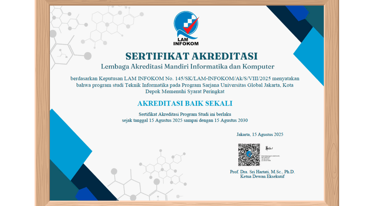Prodi S1 Teknik Informatika JGU Raih Akreditasi Baik Sekali dari LAM Infokom