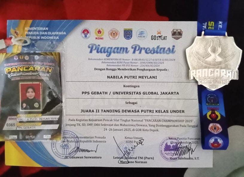 Mahasiswi JGU Raih Juara III Pencak Silat di Pancaran Championship 2025