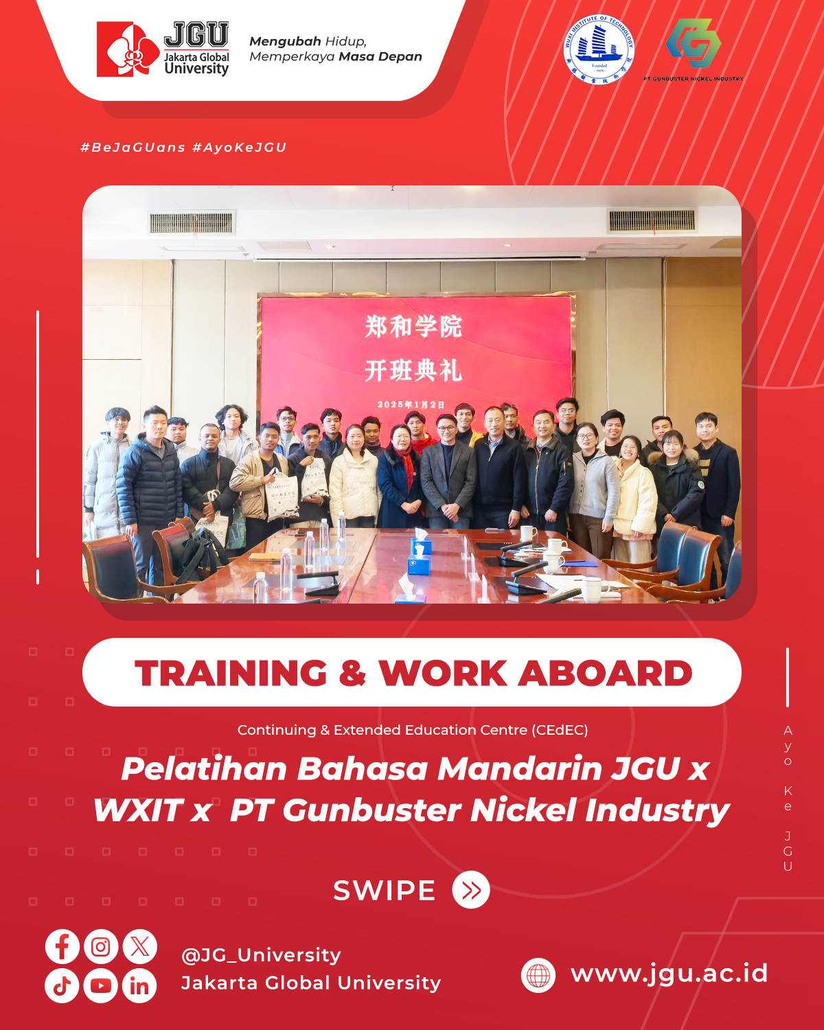 JGU dan WXUT Jalin Kerja Sama Strategis Perkuat Kompetensi Bahasa Mandarin Mahasiswa Menuju Karier Global - Sani Salsabil - Prof. Dr. Eddy Yusuf, M.Pharm.